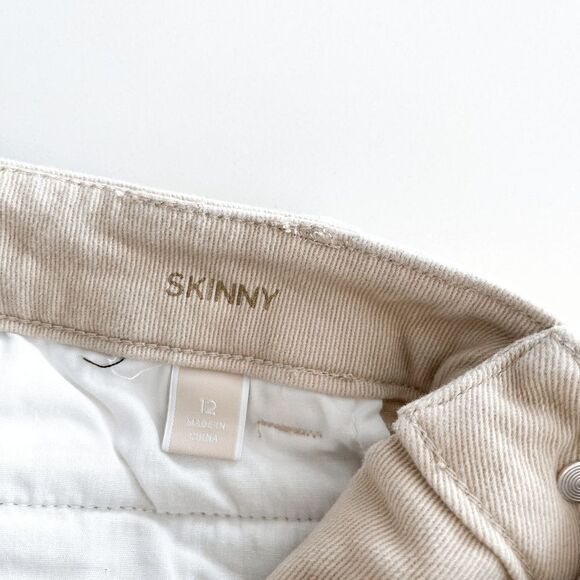 Michael Kors Womens Denim Pants Skinny Tan Gold Zip Pockets Size 12 - Picture 6 of 11